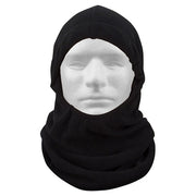 Pasamontañas Polar Fleece negro con un agujero, vista frontal