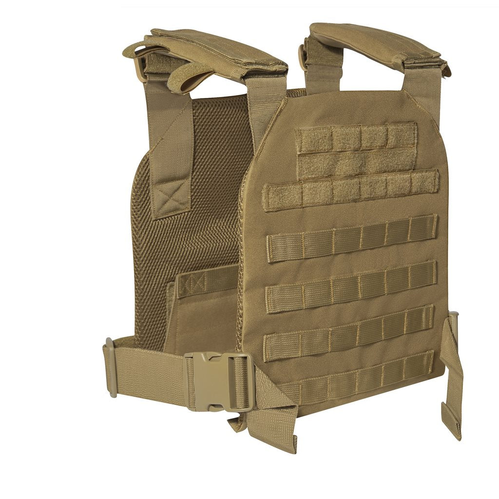 Portaplacas Low Profile ROTHCO, ligero de poliéster con montaje modular y velcro, compatible con paneles SAPI/ESAPI