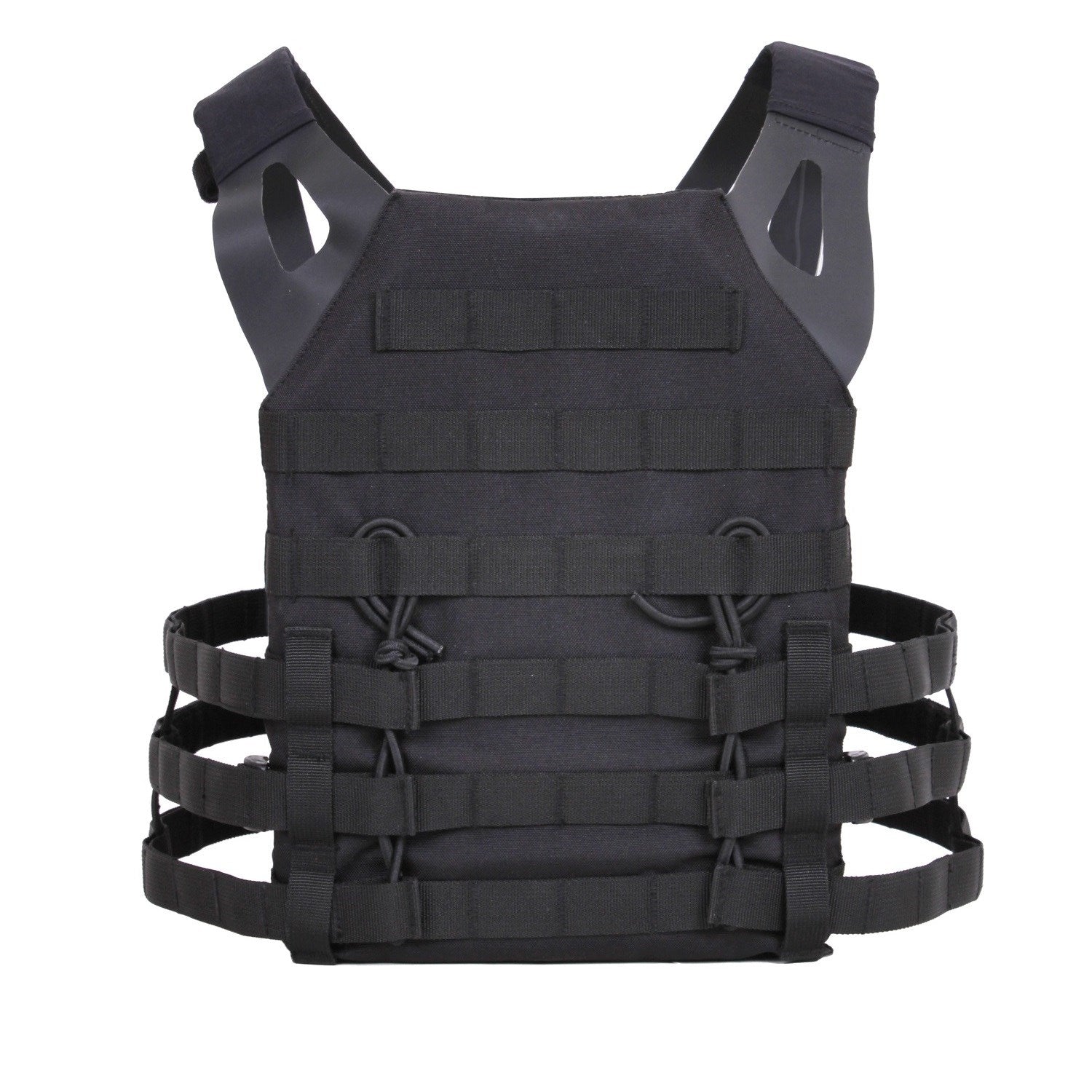 Chaleco MOLLE portaplacas ligero mostrado, sistema MOLLE y paneles para cargadores y placas balísticas