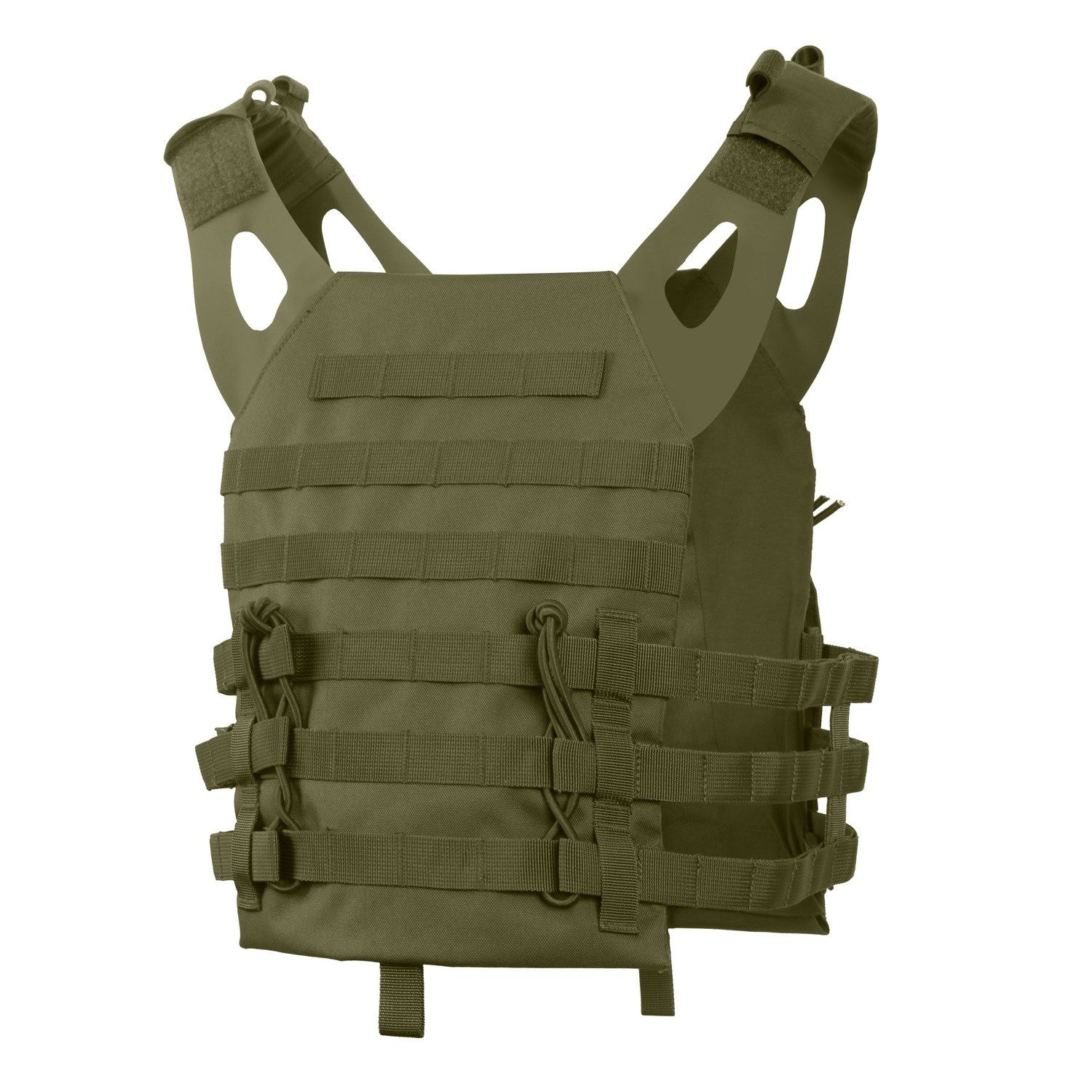 Chaleco MOLLE portaplacas ligero mostrado, sistema MOLLE y paneles para cargadores y placas balísticas