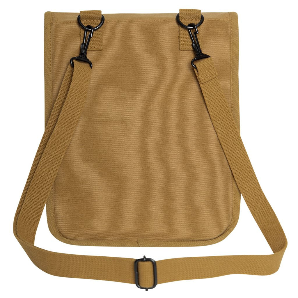 Bolso bandolera MAP CASE verde en algodón canvas estilo vintage, apto para iPad y tablets