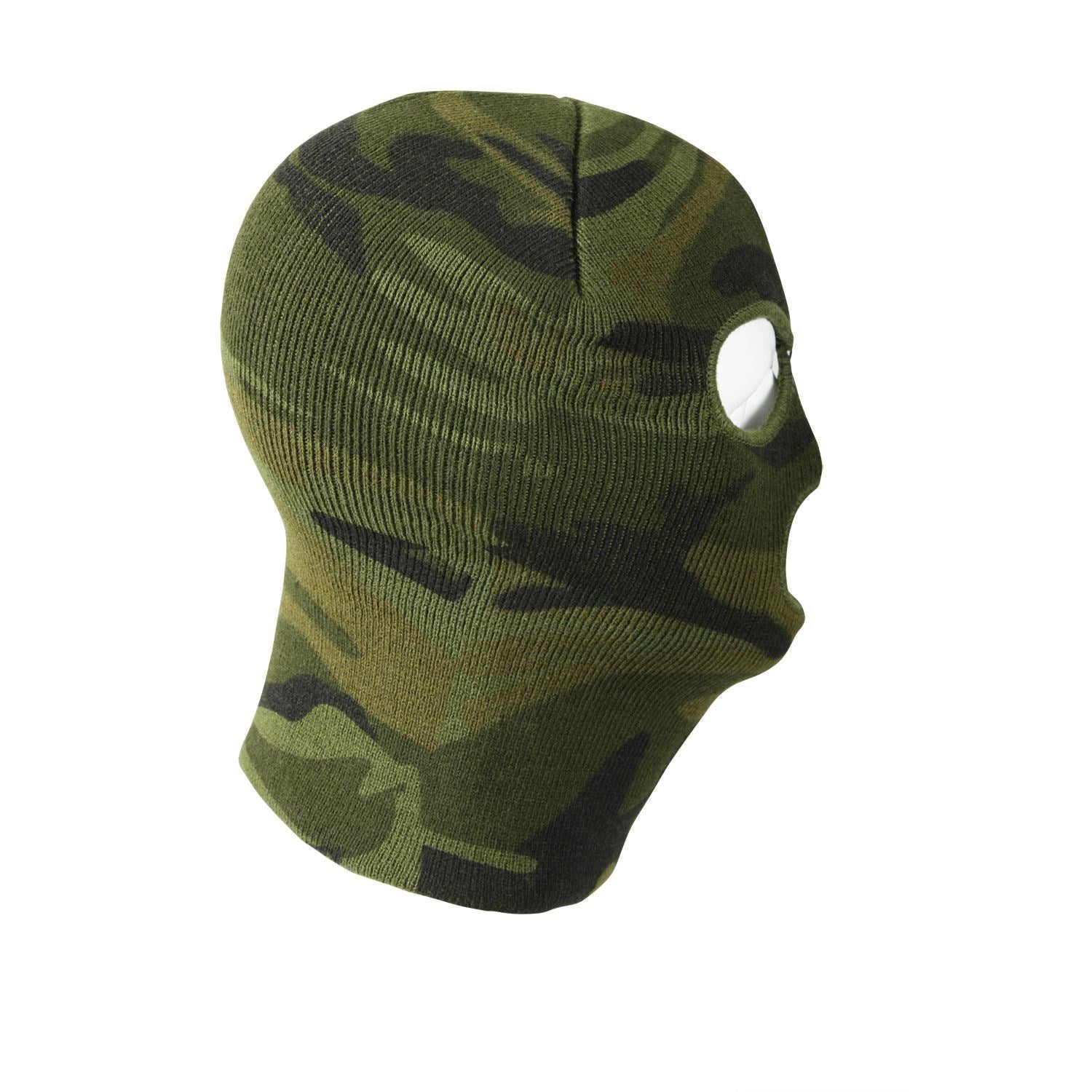 Pasamontañas tejido acrílico camuflaje Woodland, 3 aberturas, talla única