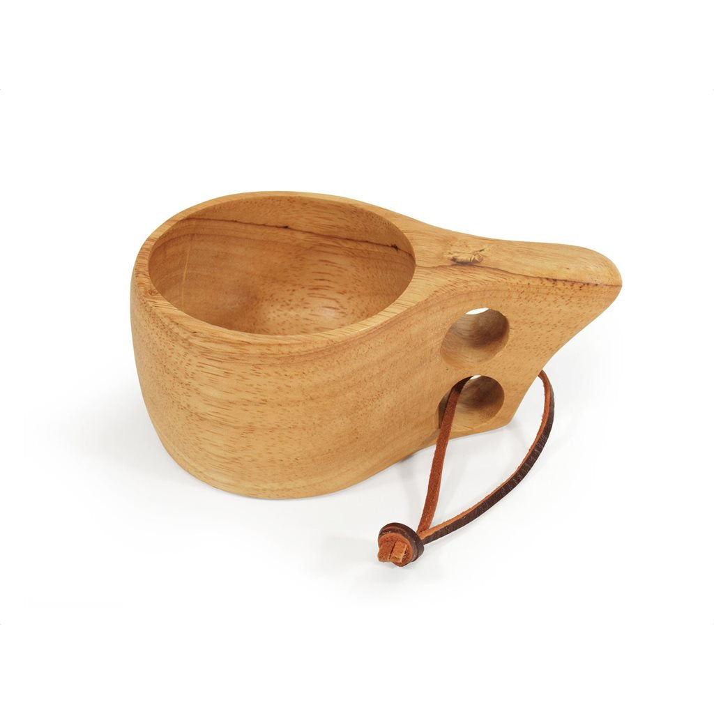 Taza Kuksa de madera 200 ml con asa ergonómica y cordón de cuero
