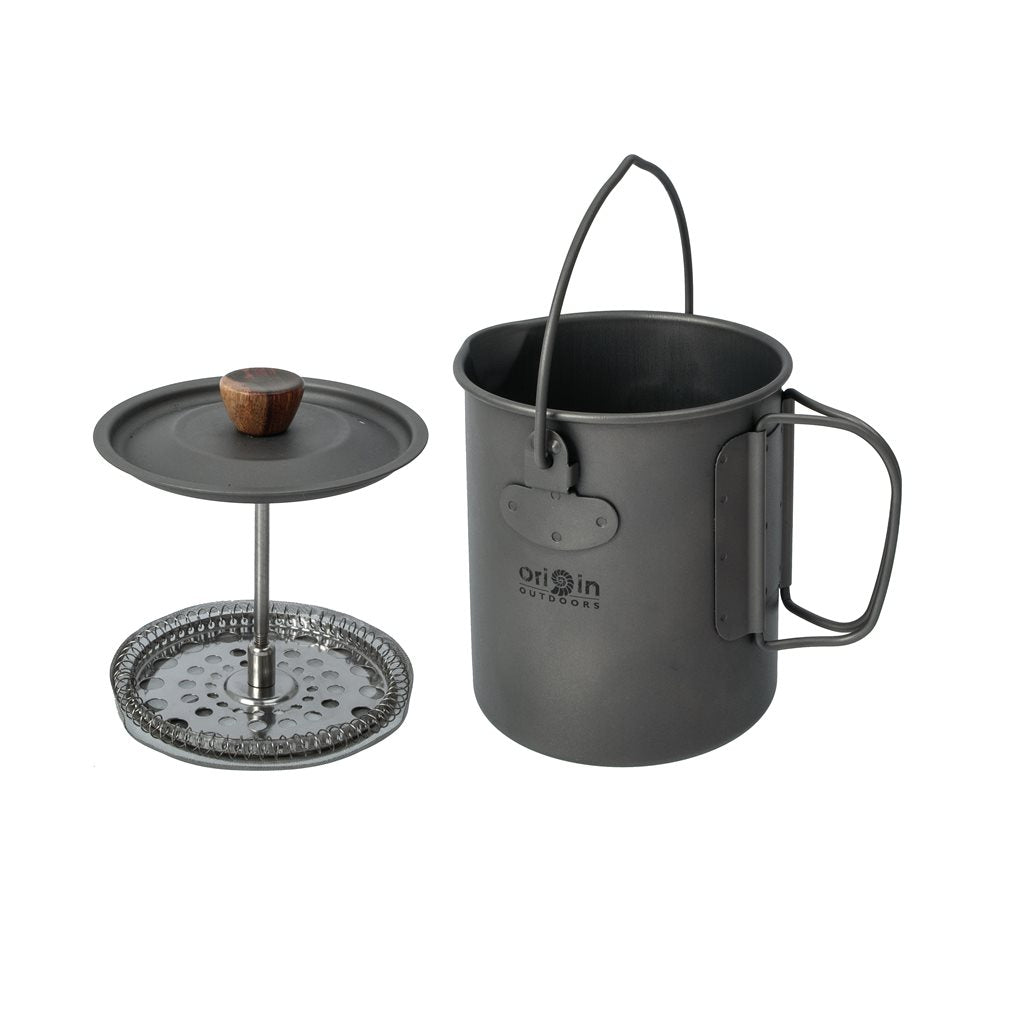 Set French Press ORIGIN de titanio, ligera y apta para lavavajillas