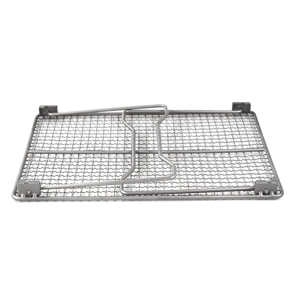 Parrilla plegable de titanio con patas de acero inoxidable extraíbles