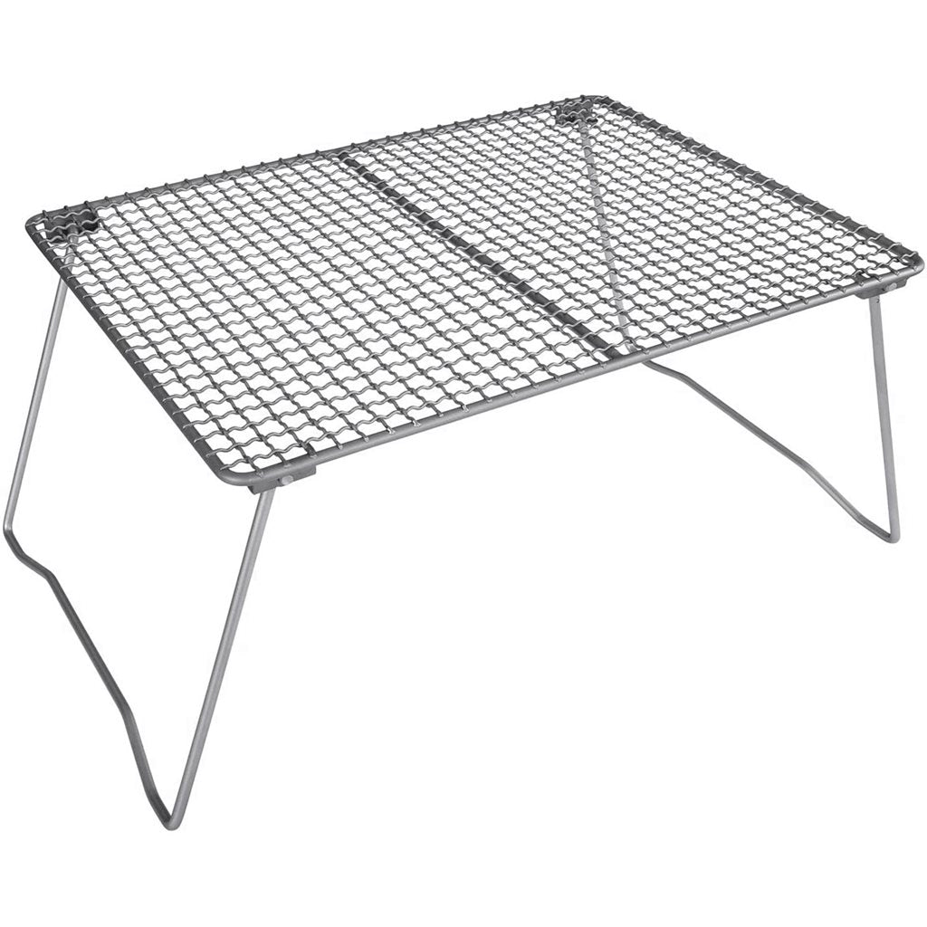 Parrilla plegable de titanio con patas de acero inoxidable extraíbles