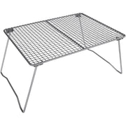 Parrilla plegable de titanio con patas de acero inoxidable extraíbles