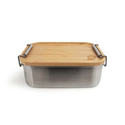 Fiambrera de acero inoxidable con tapa de bambú Lunchbox Bamboo-Clip