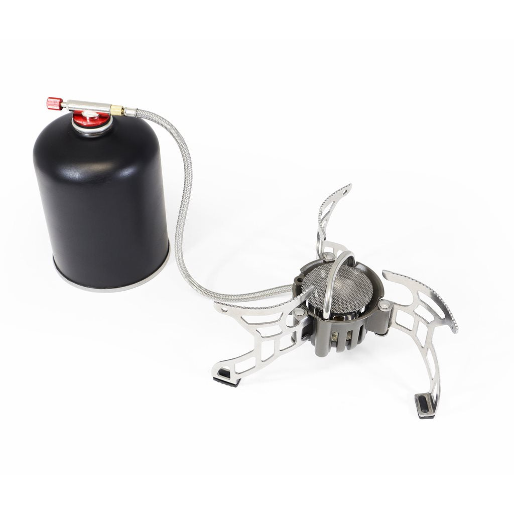 Hornillo RUGGED MULTIFUEL 3500 W en aluminio aleado con soporte plegable y válvula de latón