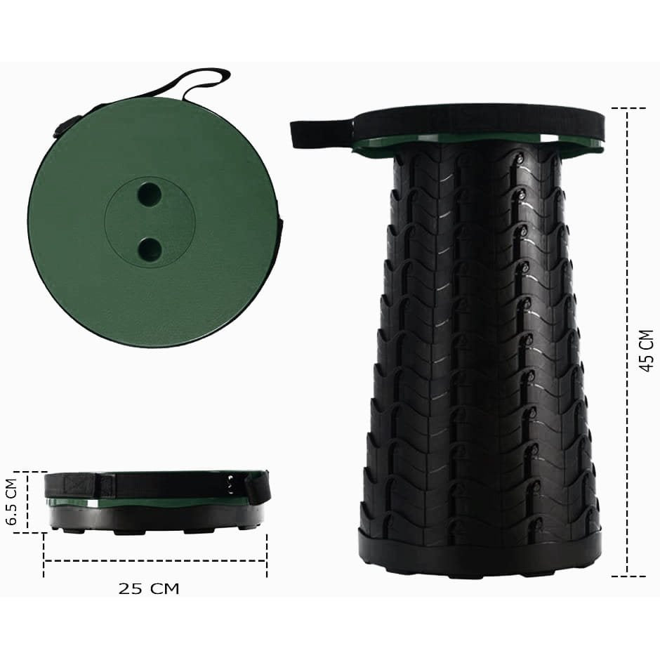 Silla OUTDOOR telescópica de plástico, altura ajustable 7-45 cm, capacidad 120 kg
