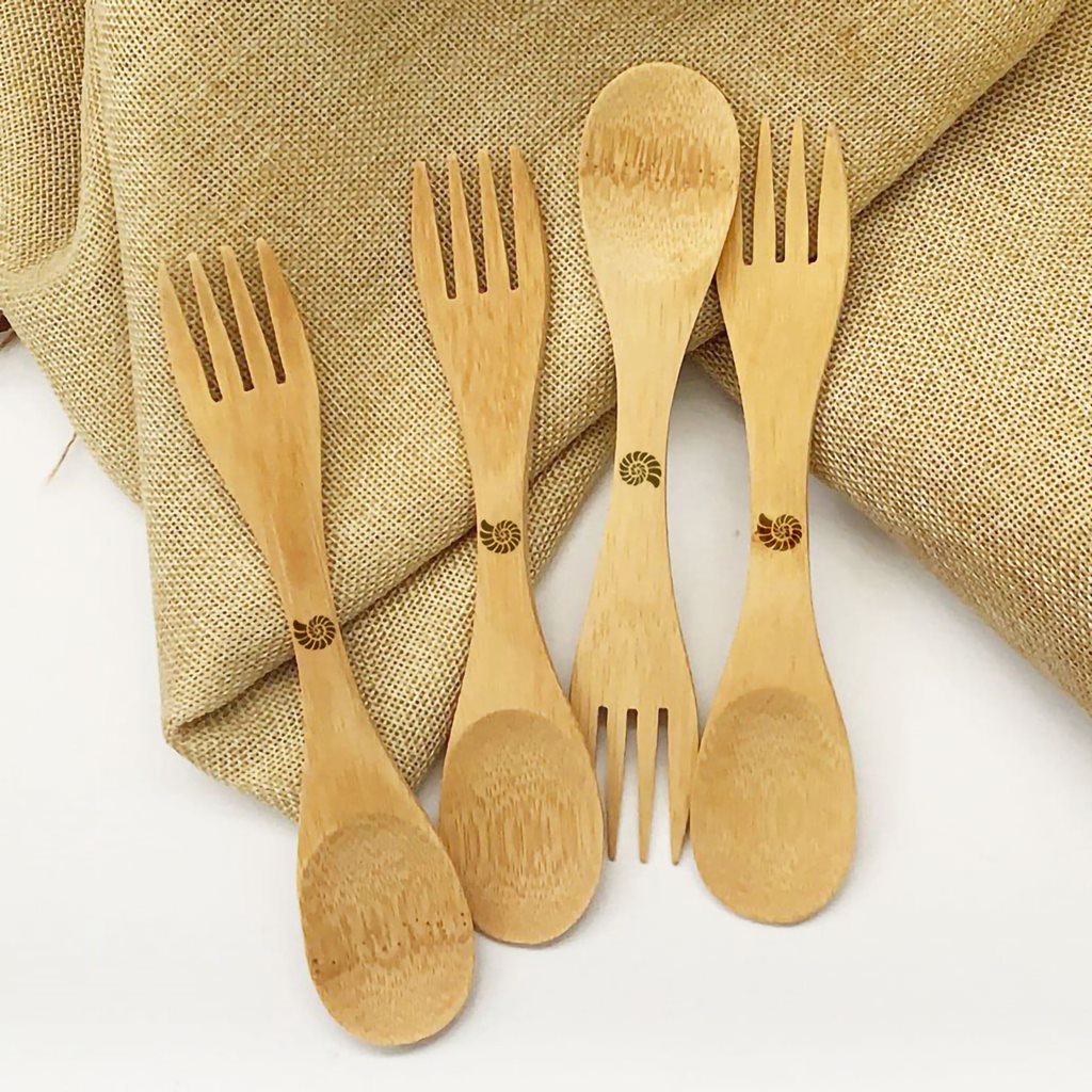 Cuchara-tenedor ORIGIN de bambú, 17 cm, 7 g