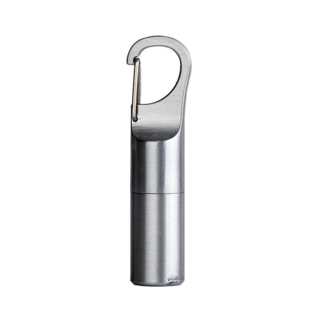 Encendedor STORM MINI impermeable en funda de acero inoxidable con mosquetón