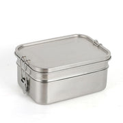 Fiambrera Lunchbox Deluxe Double de acero inoxidable, dos pisos, 19,5×14,5×9,2 cm