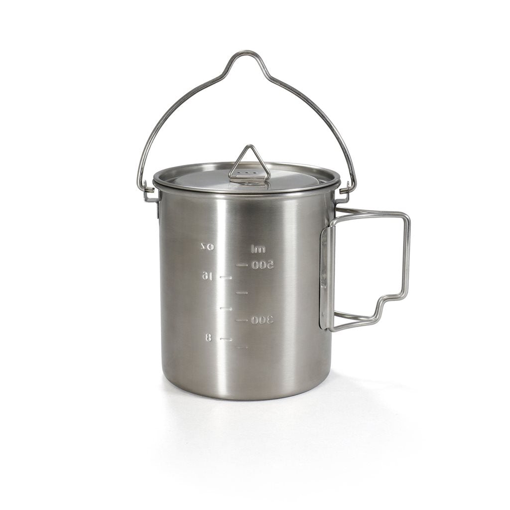 Olla 2 en 1 OUTDOOR 700 ml en acero inoxidable 304 con asas para camping