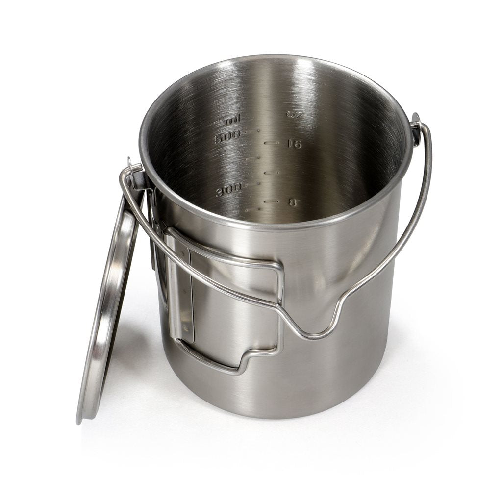 Olla 2 en 1 OUTDOOR 700 ml en acero inoxidable 304 con asas para camping