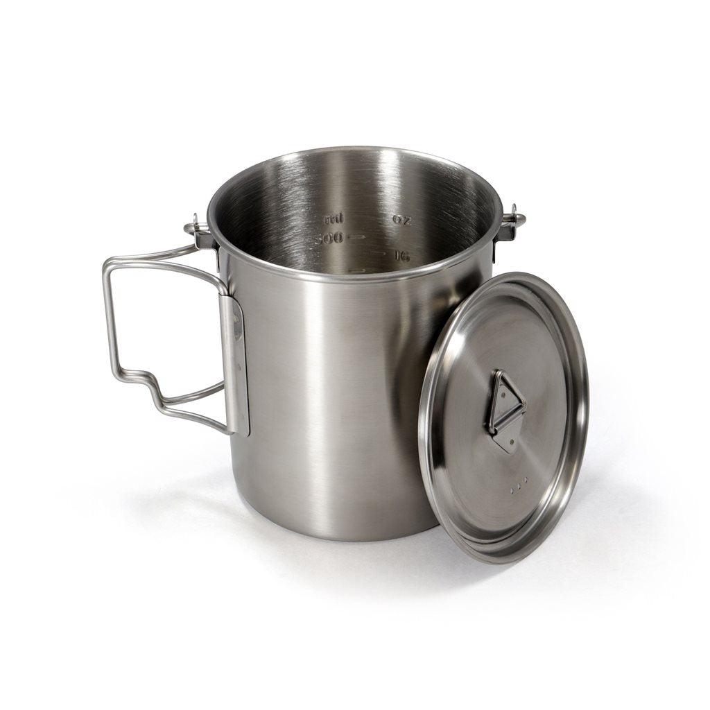 Olla 2 en 1 OUTDOOR 700 ml en acero inoxidable 304 con asas para camping