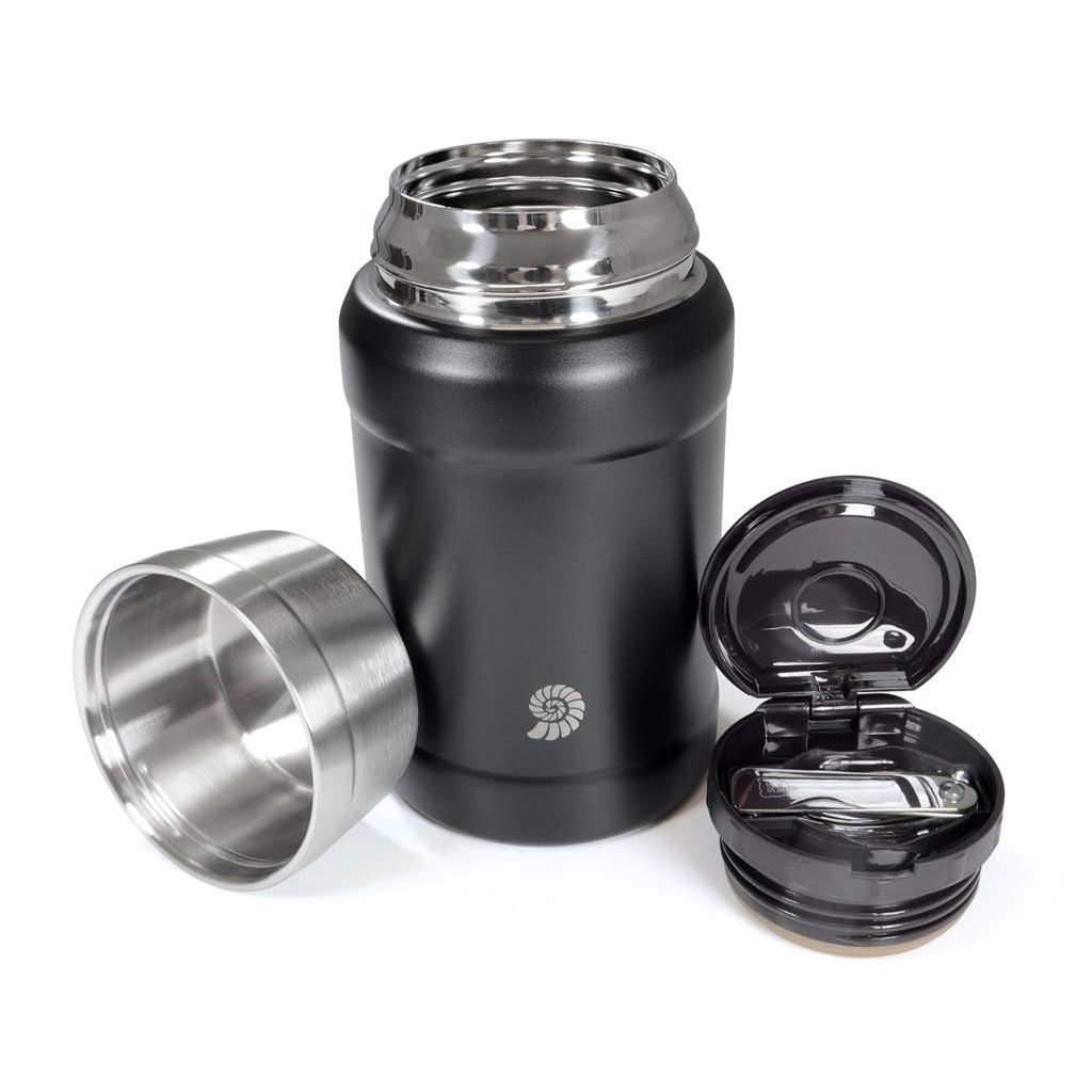Termo para comida OUTDOOR con cuchara en color negro