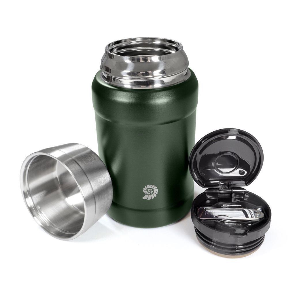 Termo para comida OUTDOOR con cuchara en color negro