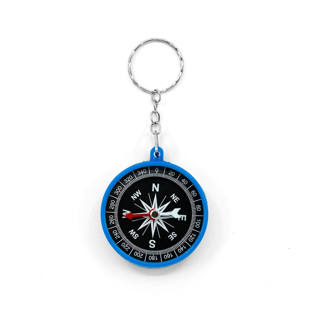 Brújula colgante azul, compás ligero de 4,5 x 1 cm con anilla para colgar