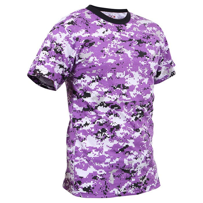 Camiseta camuflaje digital VIOLET CAMO Rothco, 60% algodón 40% poliéster