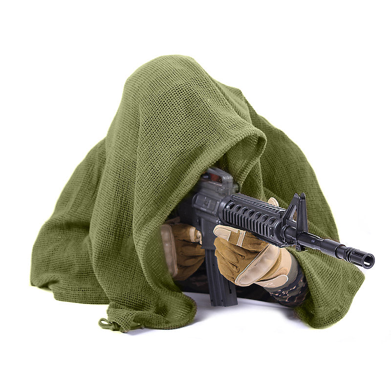 Bufanda universal SNIPER 90x117 cm negra en malla para camuflaje y red colgante