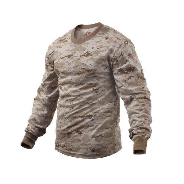 Camiseta militar de manga larga DIGITAL DESERT Rothco vista frontal