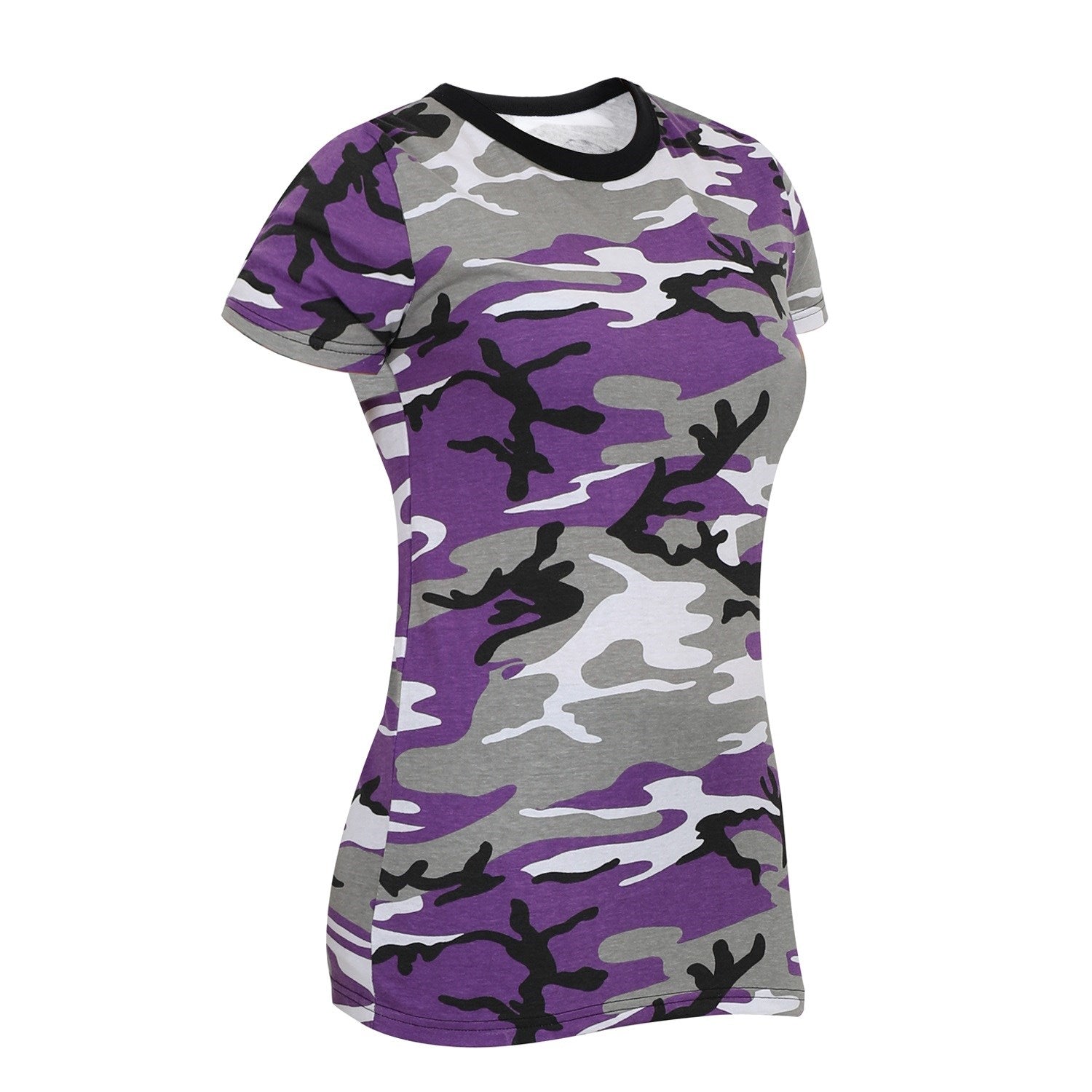 Camiseta larga de mujer Ultra Violet Camo con estampado camuflaje