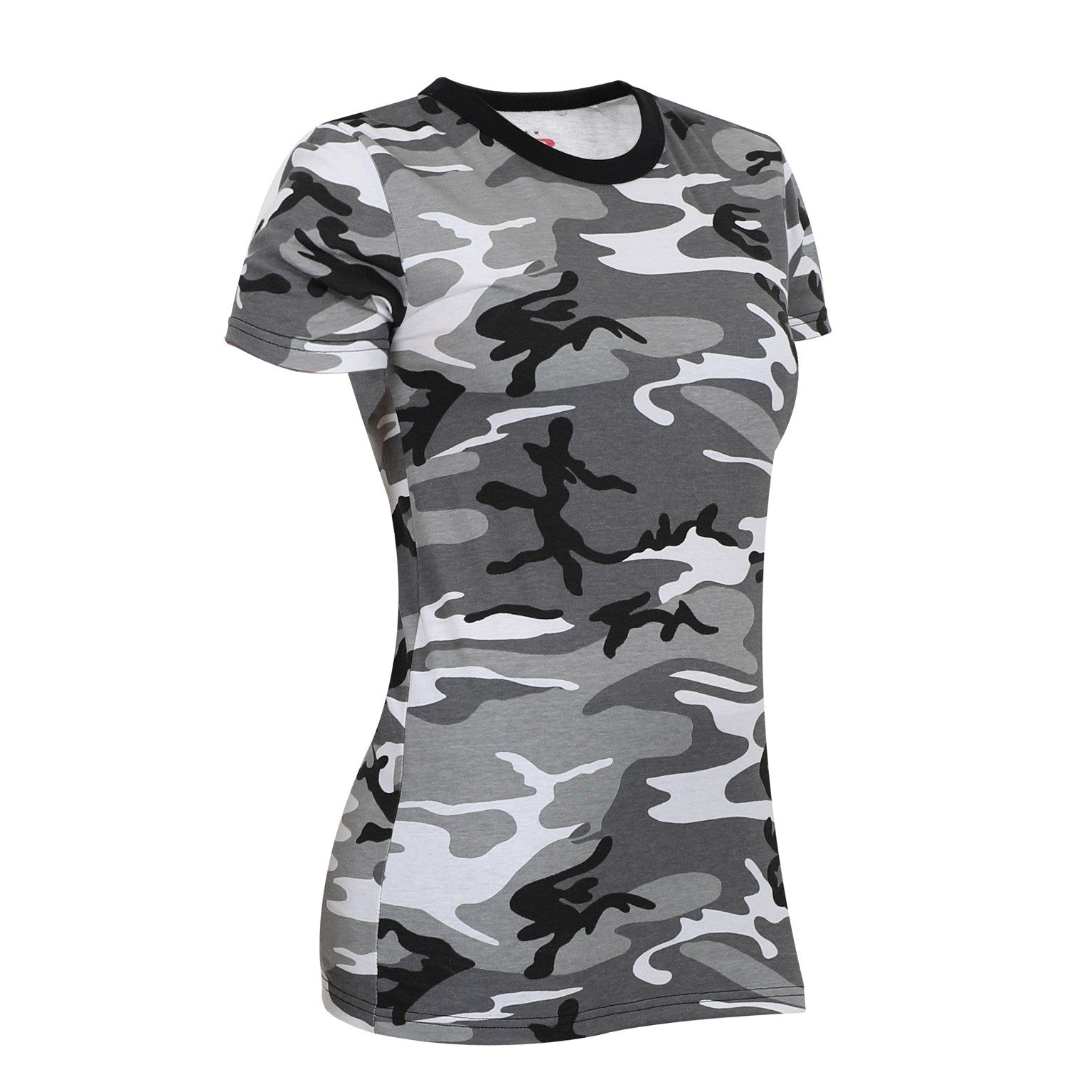 Camiseta larga mujer CITY CAMO con estampado camuflaje, mezcla de algodon y poliester
