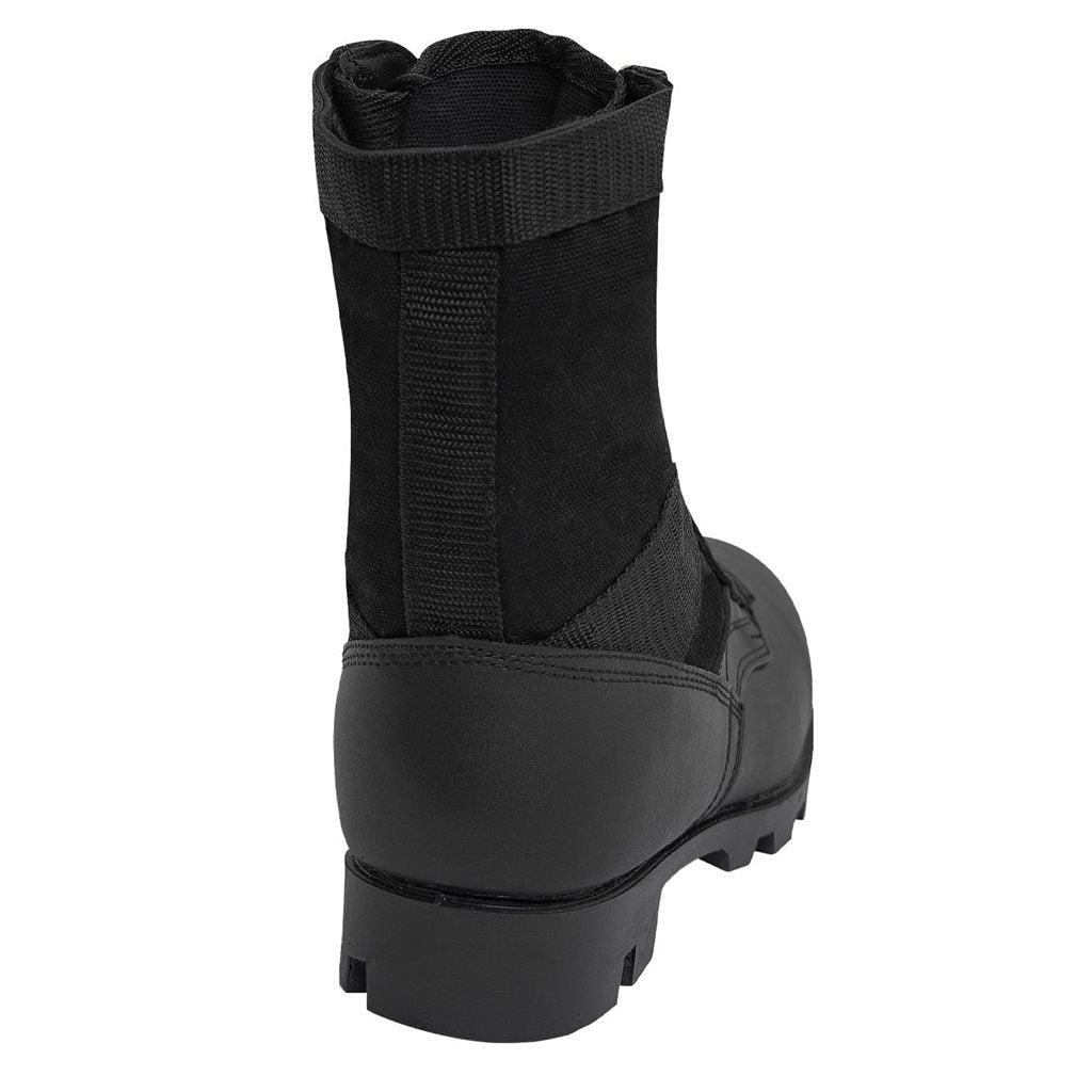 Botas réplica G.I. Jungle negras con punta de acero diseñadas para terrenos húmedos y pantanosos