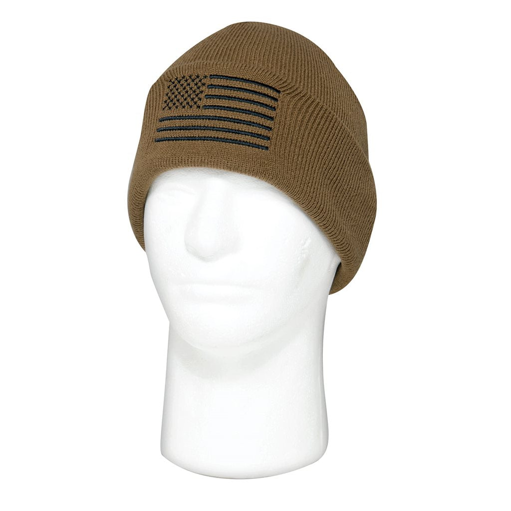 Gorro de punto COYOTE con bandera de EE. UU., acrílico, talla única