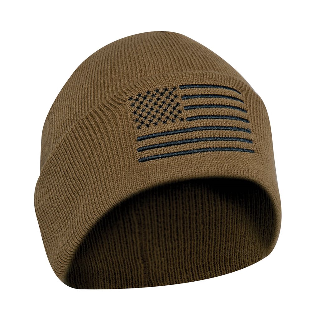 Gorro de punto COYOTE con bandera de EE. UU., acrílico, talla única