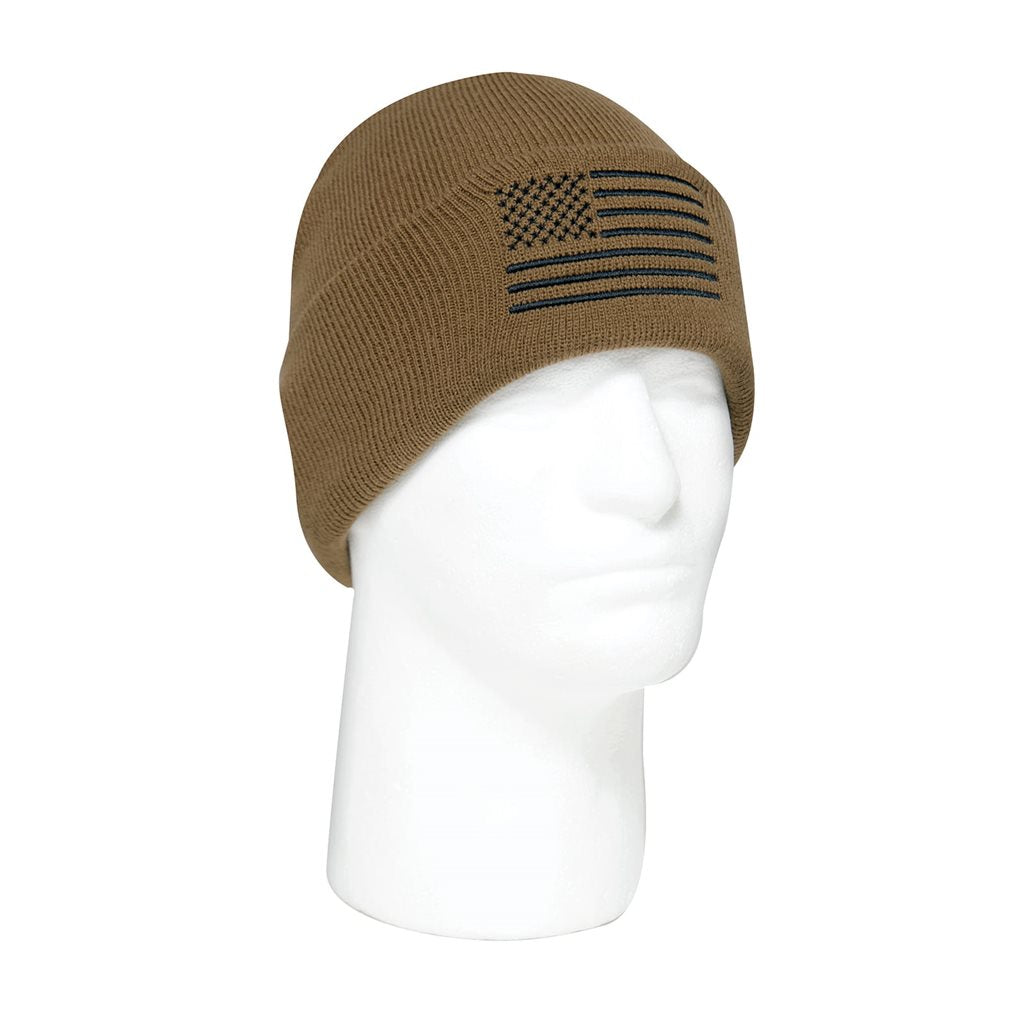 Gorro de punto COYOTE con bandera de EE. UU., acrílico, talla única