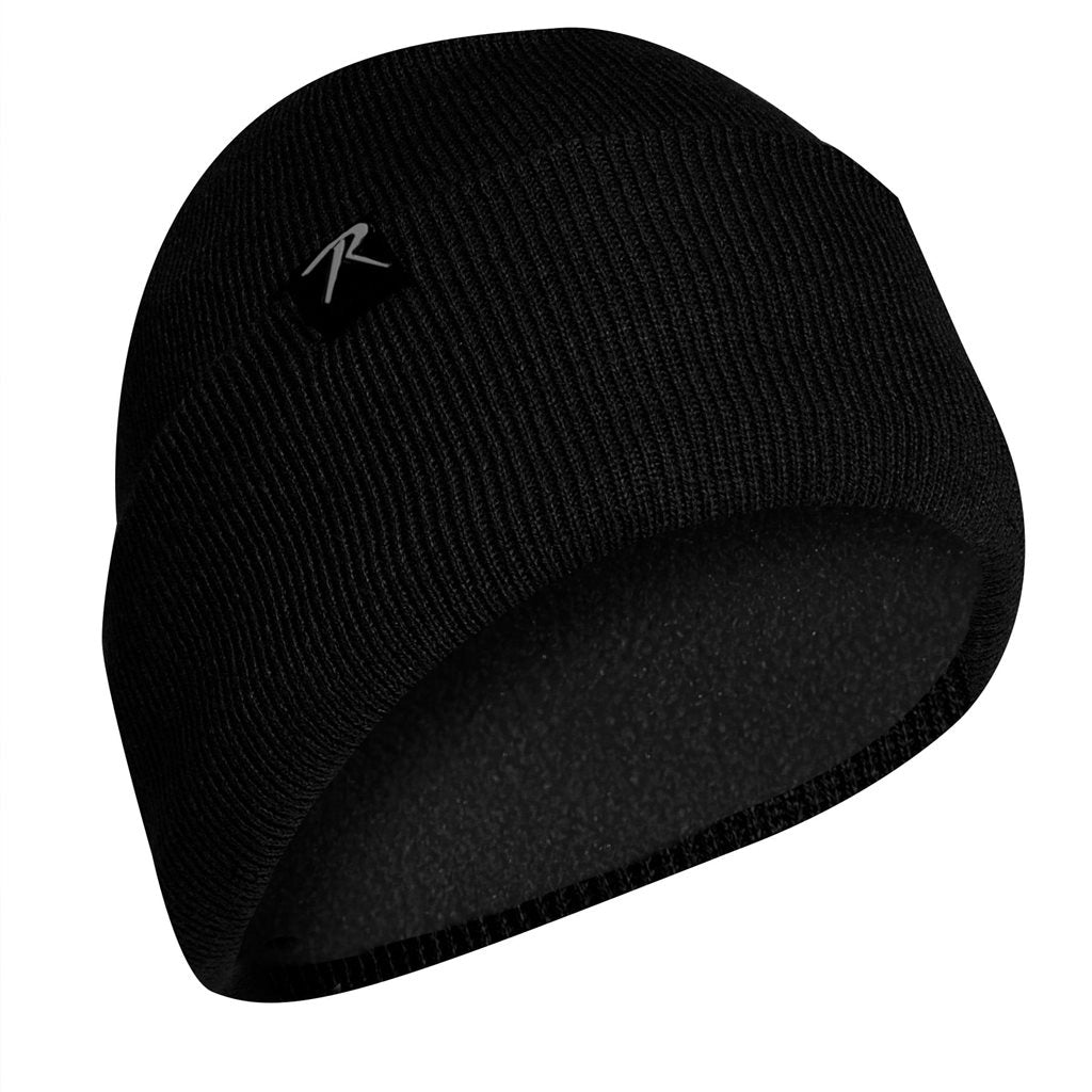 Gorro DELUXE WATCH negro con forro polar, tejido de punto, talla única