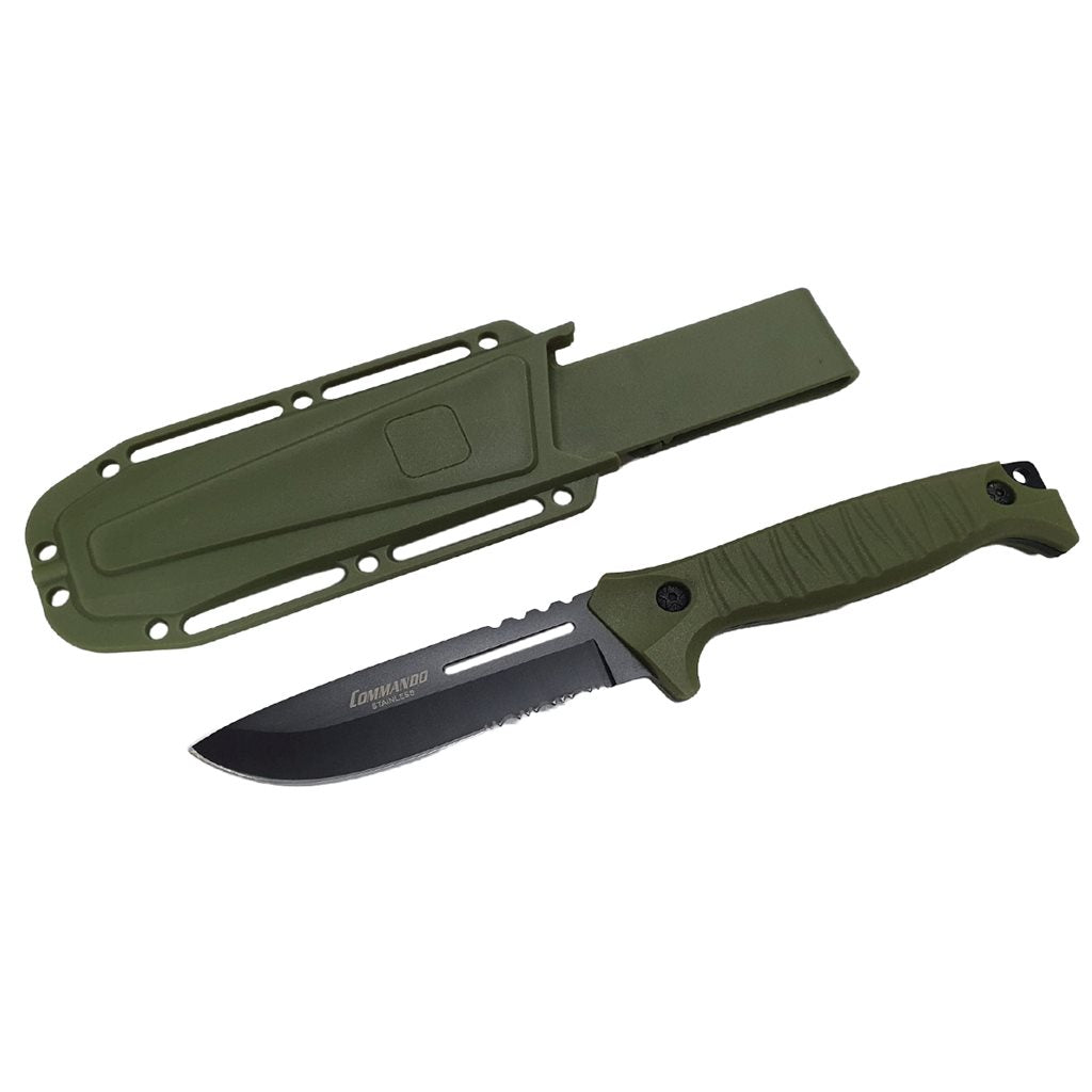 Cuchillo Outdoor Universal de hoja fija con funda KYDEX y filo combinado