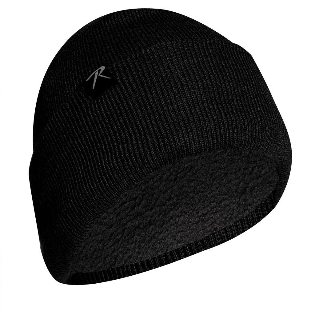 Gorro SHERPA negro extra forrado, tejido de invierno con forro de pelo, talla única