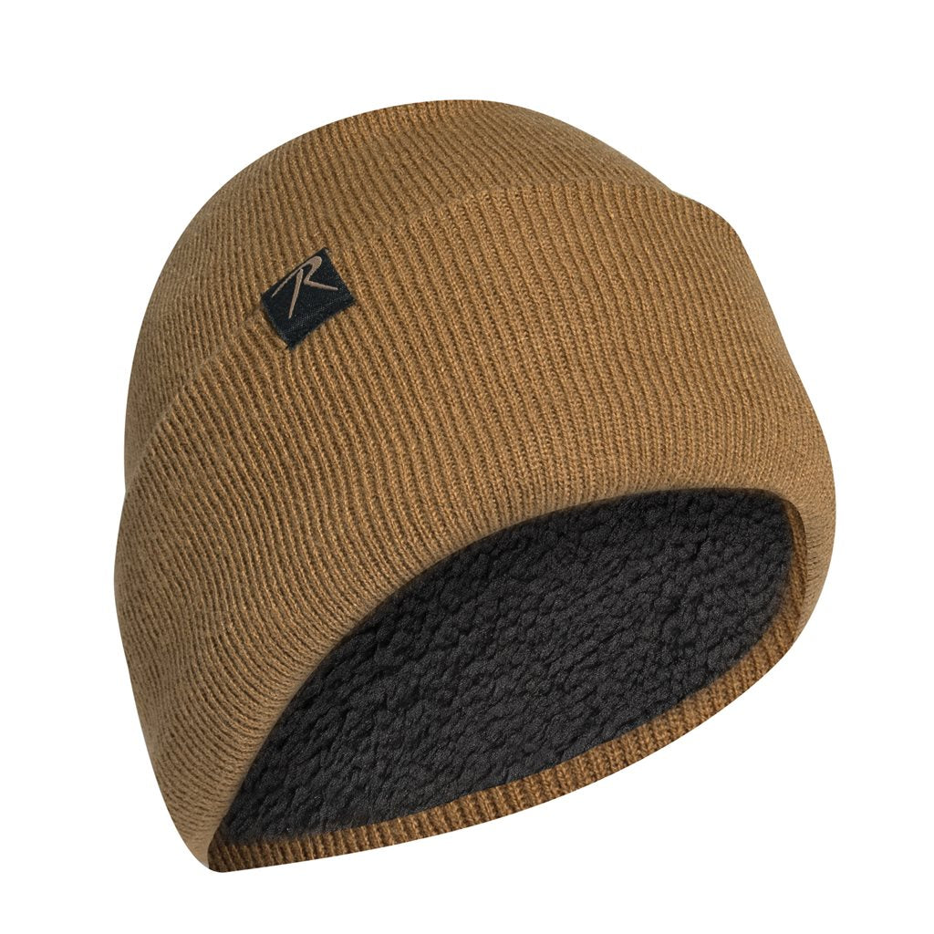 Gorro SHERPA negro extra forrado, tejido de invierno con forro de pelo, talla única
