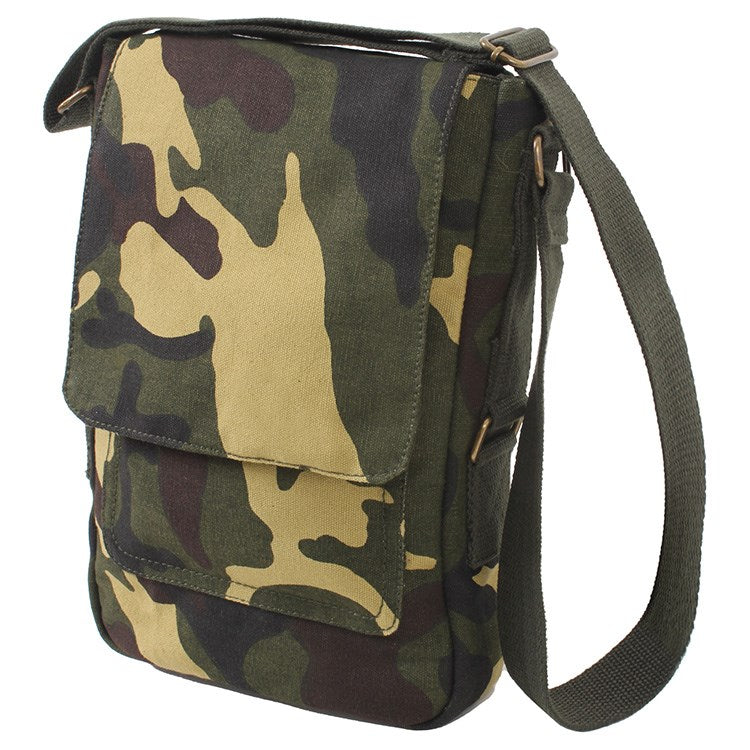 Bandolera TABLET de lona estilo militar vintage, para tablet o portátil pequeño, 29x19x5 cm