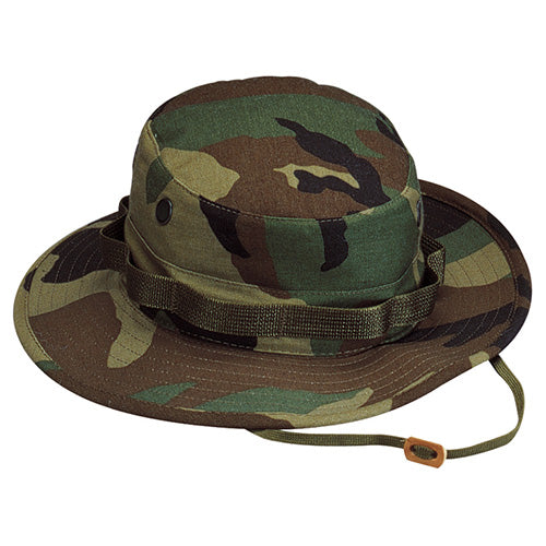 Sombrero Boonie Woodland, patrón camuflaje woodland, estilo militar