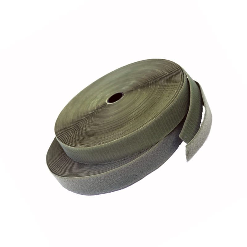 Cinta velcro 25 mm x 20 m khaki verde - set gancho y bucle