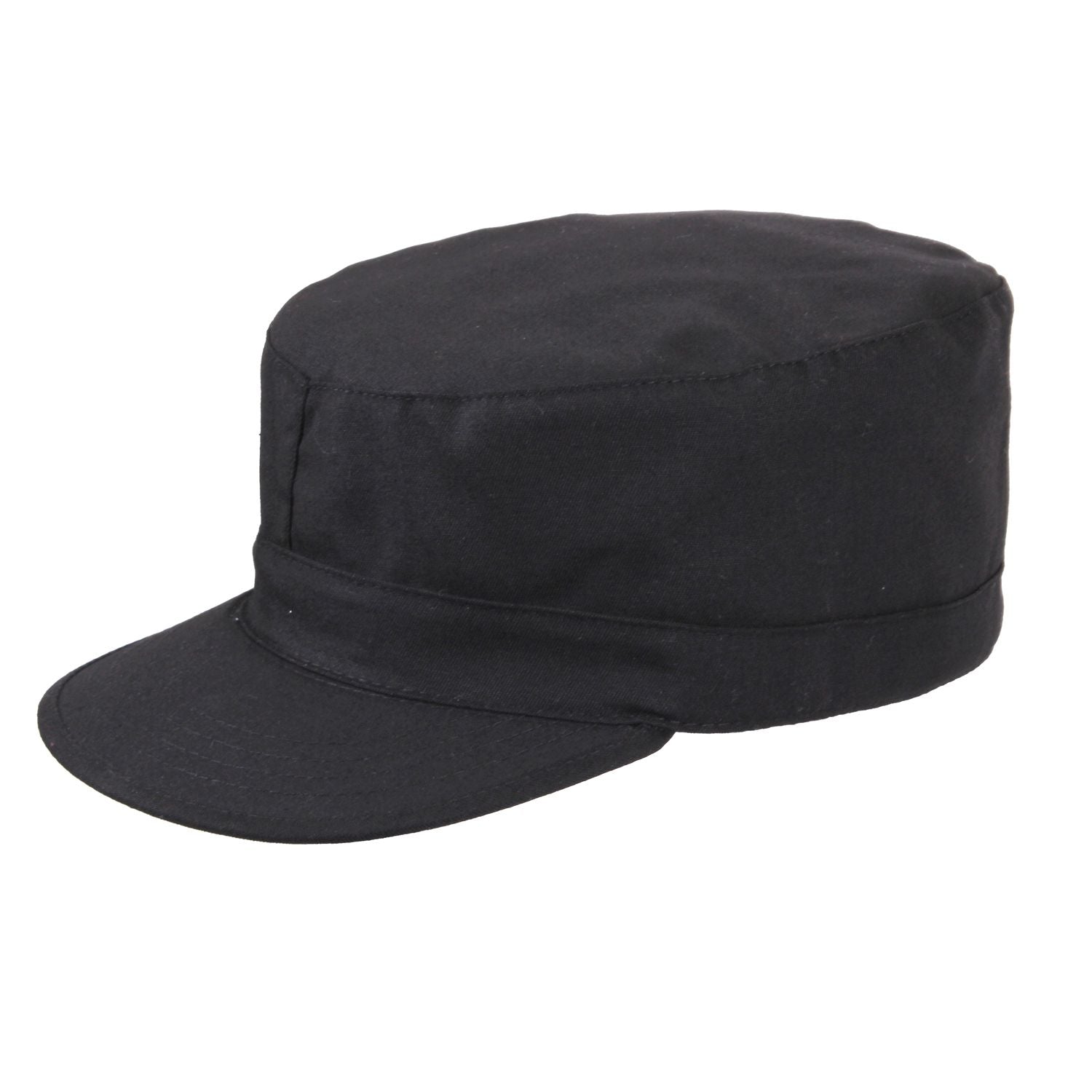 Gorra U Combat negra tipo BDU con solapa protectora abatible