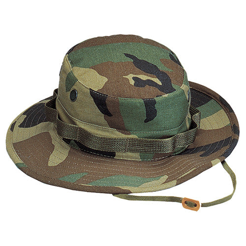 Sombrero Boonie rip-stop Woodland en patrón camuflaje