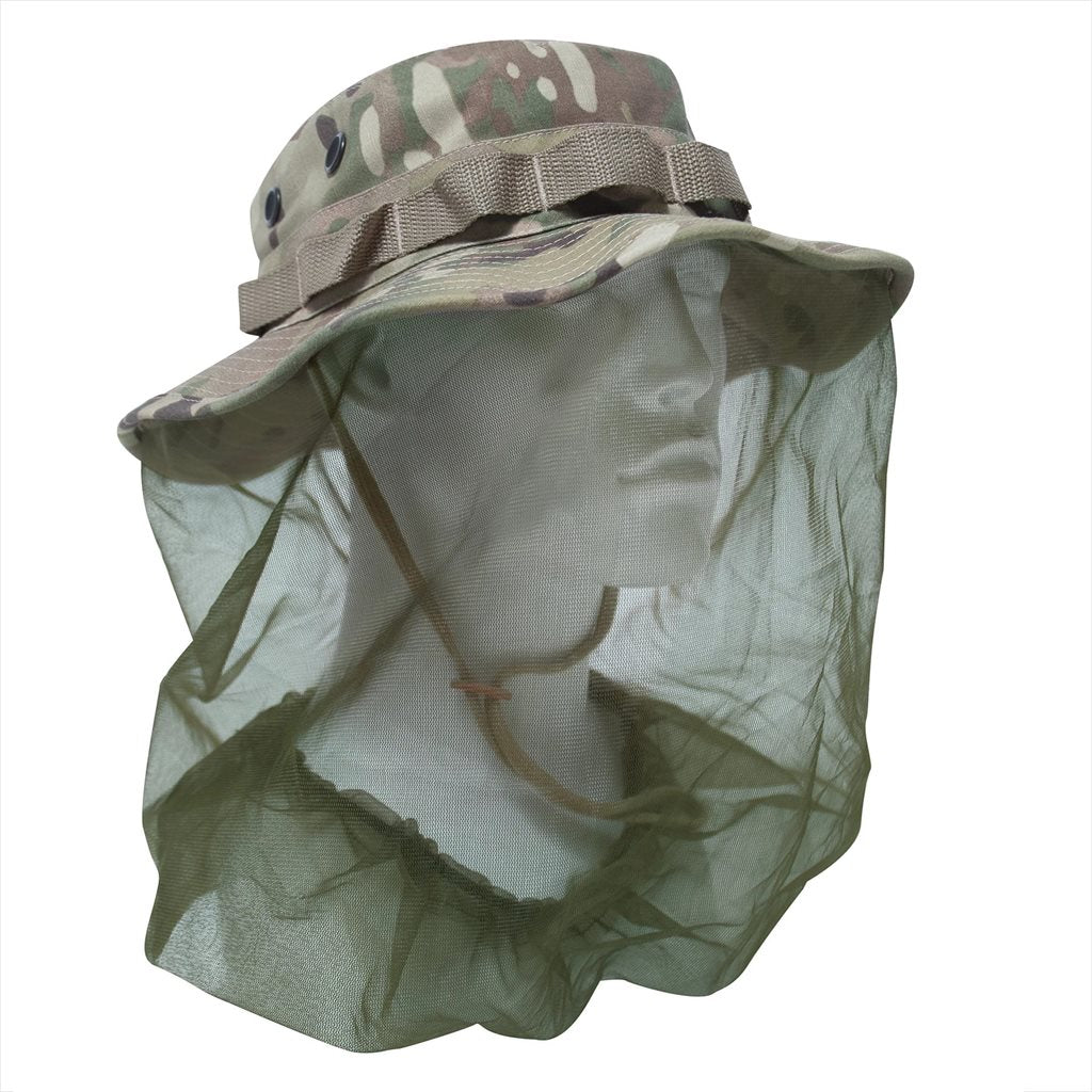 Sombrero MOSKITO rip-stop tipo Boonie Multicam con mosquitera integrada