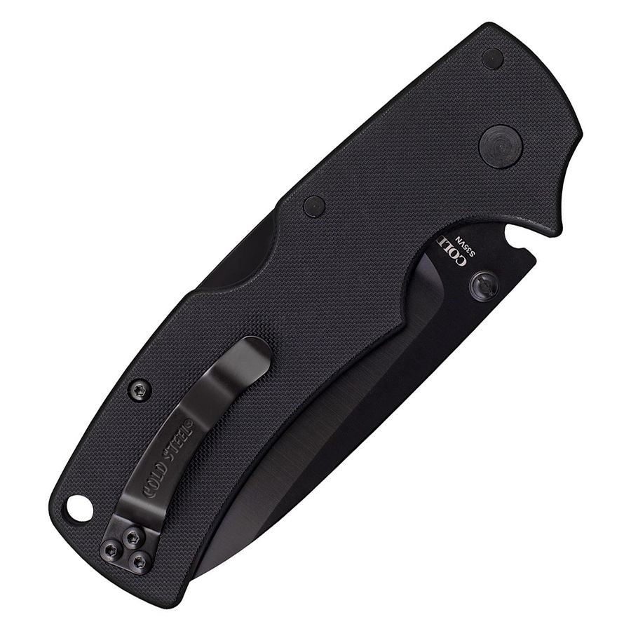 Navaja plegable American Lawman hoja lisa negra en acero S35VN 206 mm con cierre LockBack y clip