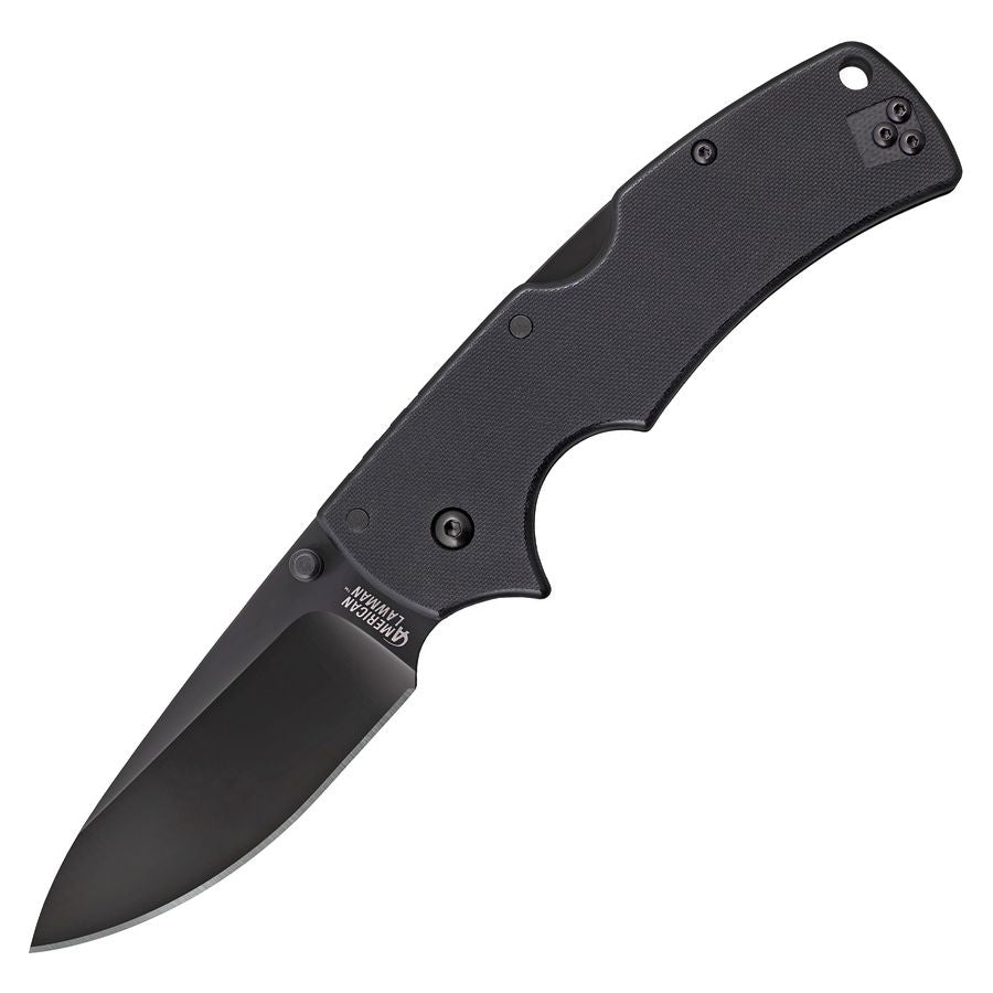 Navaja plegable American Lawman hoja lisa negra en acero S35VN 206 mm con cierre LockBack y clip