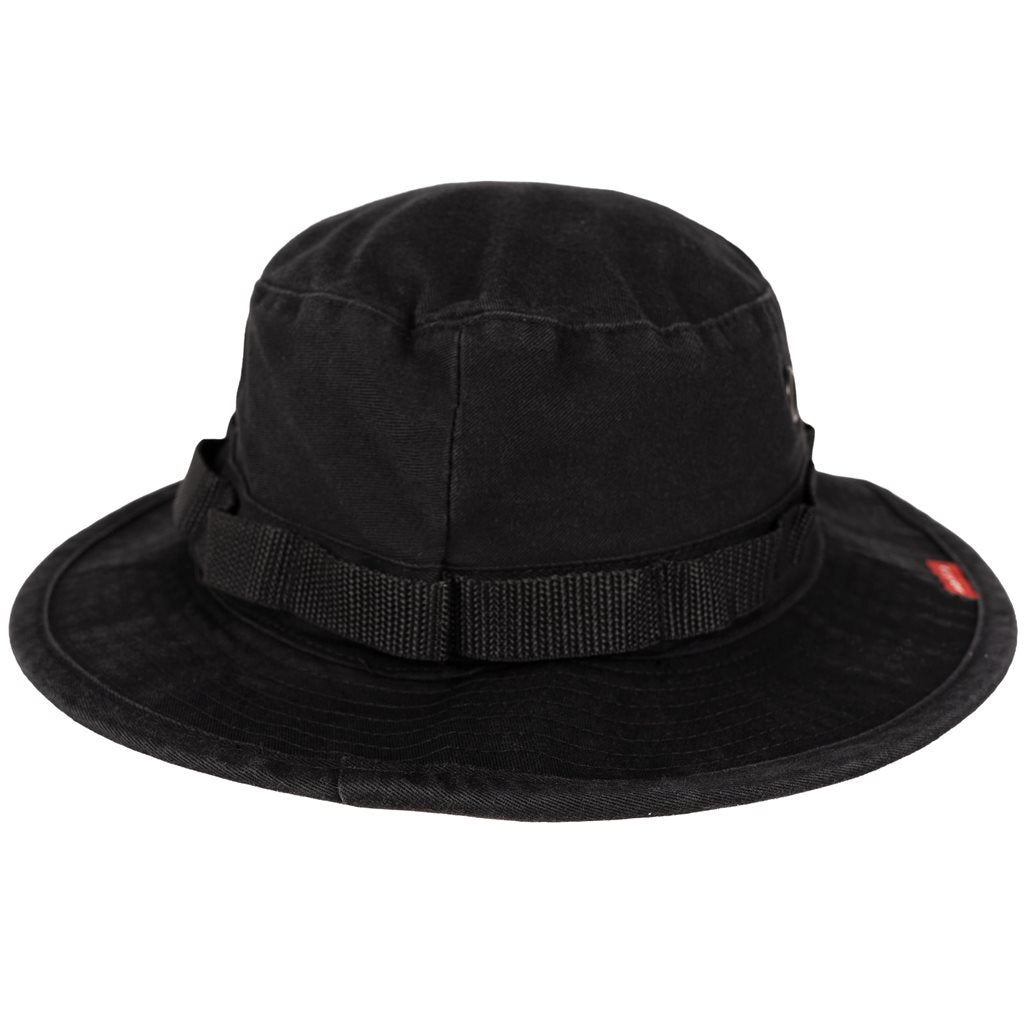 Sombrero Boonie Vintage negro de Rothco con cordón y anillas para camuflaje