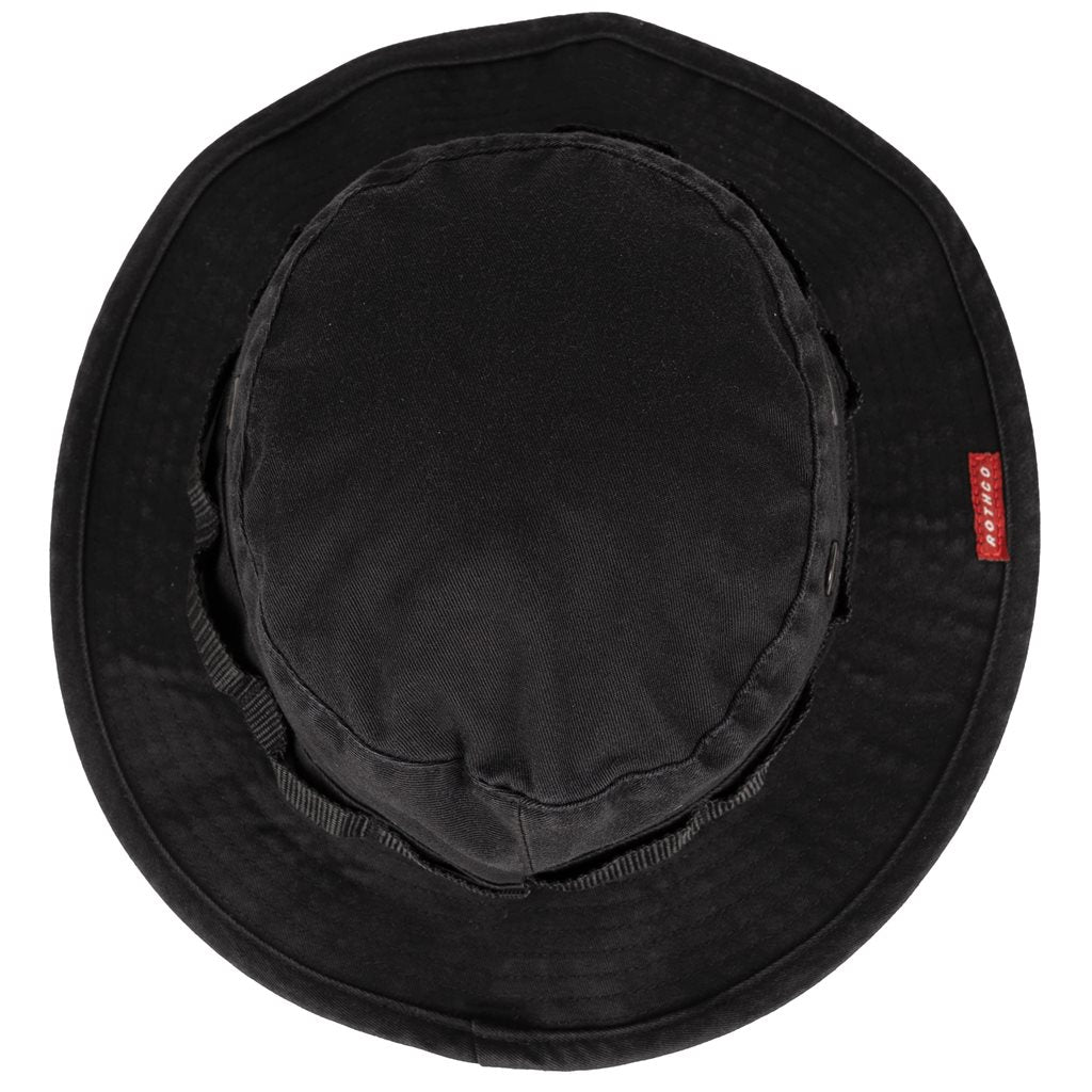 Sombrero Boonie Vintage negro de Rothco con cordón y anillas para camuflaje