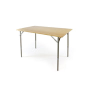 Mesa de camping plegable de bambú BAMBUS con patas ajustables para nivelar terrenos irregulares