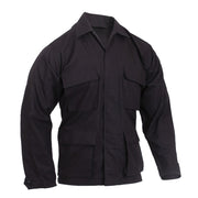 Blusa BDU Rothco algodón rip-stop negra, alta resistencia y estabilidad de color