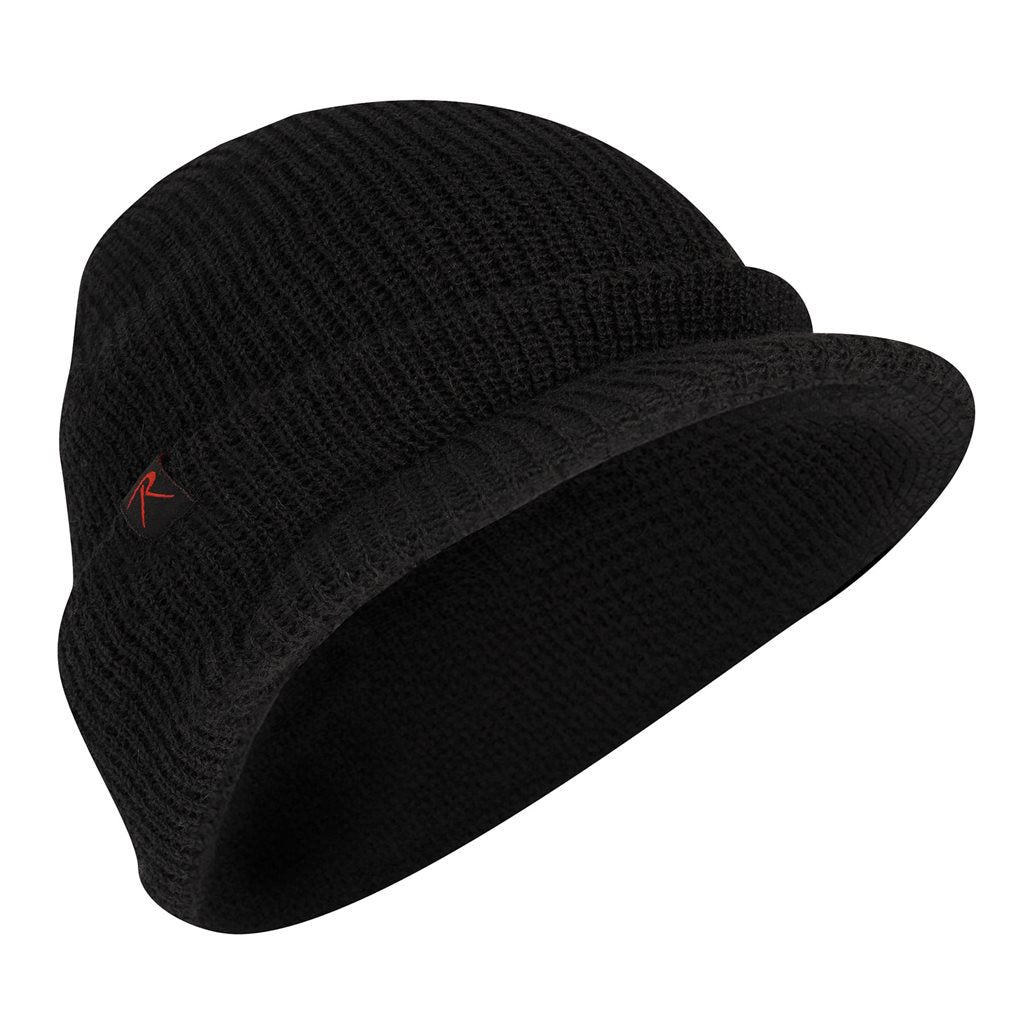 Gorro WATCH BRIM tejido con visera, lana de doble capa, inspirado en modelos militares