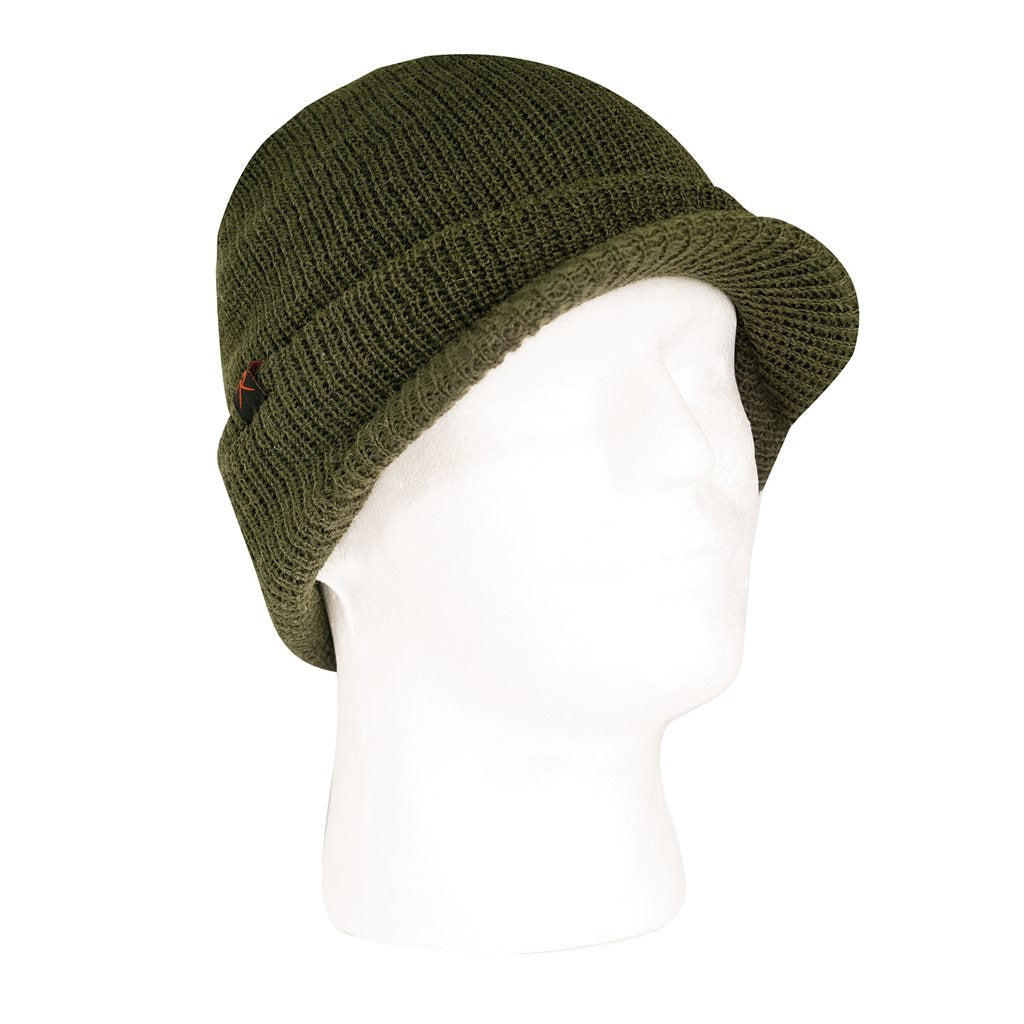 Gorro WATCH BRIM tejido con visera, lana de doble capa, inspirado en modelos militares